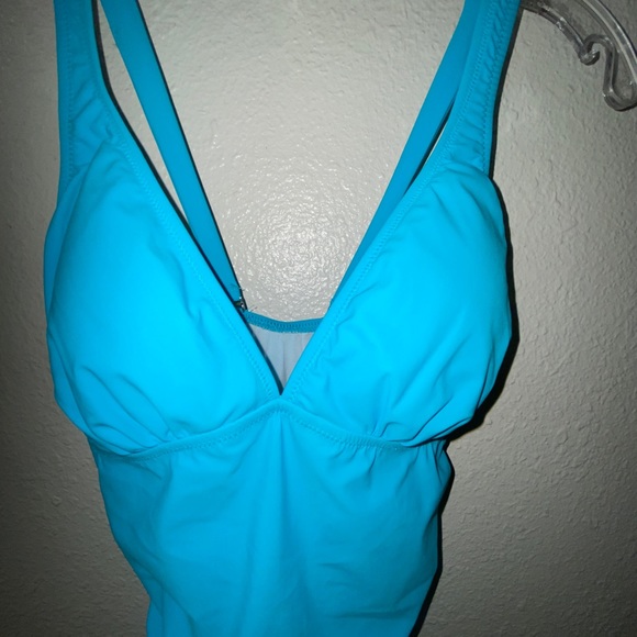 Profile by Gottex Womens Convertible V-Neck Swimsuit Tutti Frutti Aqua 10 New - Picture 10 of 10